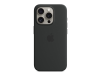Apple - Baksidedeksel for mobiltelefon - MagSafe-samsvar - silikon - svart - for iPhone 15 Pro Tele & GPS - Mobilt tilbehør - Deksler og vesker
