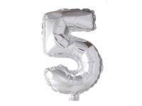 Folie tal ballon 5 sølv, 102 cm Skole og hobby - Festeutsmykking - Ballonger