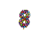 Folie tal ballon 8 Dots, 86 cm Skole og hobby - Festeutsmykking - Ballonger