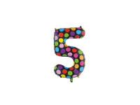 Folie tal ballon 5 Dots, 86 cm Skole og hobby - Festeutsmykking - Ballonger