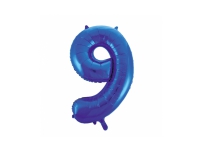 Folie tal ballon 9 blå, 86 cm Skole og hobby - Festeutsmykking - Ballonger