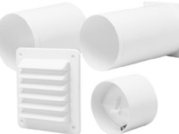 FRESH Gennemføringskit til ydervæg YVG100 med vindstop, murrist og modulrør. Til ventilatorer med studs Ø98-100mm. Max. vægtykkelse 310 mm