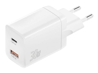 4smarts PDPlug Duos - Strømadapter - 30 watt - 3 A - PD 3.0, QC 4.0, AFC, SCP, HiSilicon Fast Charging, PD/PPS - 2 utgangskontakter (USB, 24 pin USB-C) - hvit - for Apple iPhone 15 Google Pixel 7a Pixel 7, 7a, 8 Tele & GPS - Batteri & Ladere - Ladere