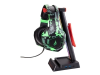 Surefire Gaming Vinson N2 - Stativ / brakett for headset - RGB - Svart / Rød (Plass til 2 headset) TV, Lyd & Bilde - Hodetelefoner & Mikrofoner - Tilbehør