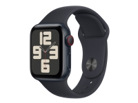 Apple Watch SE (GPS + Cellular) - 2. generasjon - 40 mm - midnattsaluminium - smartklokke med sportsbånd - fluorelastomer - midnatt - båndbredde: M/L - 32 GB - Wi-Fi, LTE, Bluetooth - 4G - 27.8 g Sport & Trening - Pulsklokker og Smartklokker - Smartklokke
