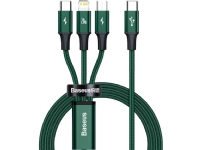 Kabelis USB-C 3w1 Baseus Rapid Series, mikro USB / Lightning / USB-C, 20 W, 1.5 m (grün) PC tilbehør - Kabler og adaptere - Datakabler