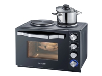 SEVERIN TO 2074 - Elektrisk ovn med varmeplater - konveksjon - 30 liter - 2500 W - svart Hvitevarer - Platetopper - Frittstående kokeplater