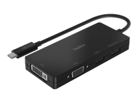 Belkin - Videoadapter - 24 pin USB-C hann til HD-15 (VGA), DVI-I, HDMI, DisplayPort hunn - svart - 4K-støtte Tele & GPS - Batteri & Ladere - Billader