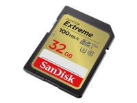 SanDisk Extreme - Flashminnekort - 32 GB - Video Class V30 / UHS-I U3 / Class10 - SDHC UHS-I Tele & GPS - Mobilt tilbehør - Minnekort