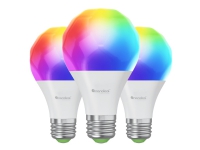 Nanoleaf Essentials Matter - LED-lyspære - form: A60 - E27 - 8.5 W - klasse F - RGBCW-lys - 2700-6500 K (en pakke 3) Smart hjem - Smart belysning - Smart pære - E27