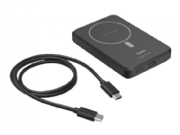 Hama Power Pack MagPower5 - Trådlös powerbank - Li-pol - 5000 mAh - 18.5 Wh - på kabel: USB-C - svart - för Apple AirPods with MagSafe Charging Case AirPods Pro iPhone 12, 13, 14
