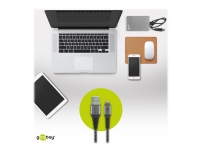goobay - Lightning-kabel - USB hann til Lightning hann - 2 m - grå, svart