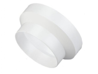 Duka reduktion Ø100-125 mm - PS, Hvid, Til runde hvide ventilationsrør