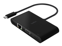 Belkin - Multimedie- og ladeadapter - USB-C - VGA, HDMI - 1GbE PC & Nettbrett - Bærbar tilbehør - Portreplikator og dokking