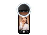 Cellularline Selfie Ring Pocket, LED, Svart, Batteri, 70 g, 32 mm, 90 mm