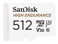 Bilde av Sandisk High Endurance - Flashminnekort (microsdxc Til Sd-adapter Inkludert) - 512 Gb - Video Class V30 / Uhs-i U3 / Class10 - Microsdxc Uhs-i