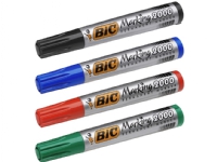 BIC Marking 2300 - Markør - permanent - svart, rød, blå, grønn - alkoholbasert blekk - 3.1-5.3 mm (en pakke 4) Skriveredskaper - Markør - Permanenttusj