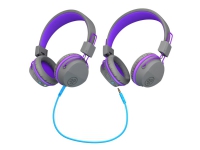 JLab Audio JBuddies Studio - Hodetelefoner med mikrofon - on-ear - Bluetooth - trådløs, kablet - 3,5 mm jakk - purpur, grafitt TV, Lyd & Bilde - Hodetelefoner & Mikrofoner