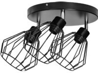 Takarmatur Orno PINO, max. effekt 3x60W, E27, svart, rund sockel, enkelsidig, rörligt lamphuvud