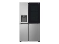 LG GSGV80PYLD - Kjøleskap/fryser - side-ved-side med vannautomat, isdispenser - Wi-Fi - bredde: 91.3 cm - dybde: 73.5 cm - høyde: 179 cm - 635 liter - Klasse D - prime silver Hvitevarer - Kjøl og frys - Side-by-Side