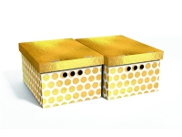 Bilde av Domoletti Foldable Cart Box33x25x18cm 2 Gold Dots