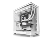 Produktfoto för NZXT H series H6 Flow - Mid tower - ATX - genomskinlig sidopanel (härdat glas) - ingen strömförsörjning - matt vit - USB/ljud