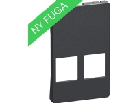 LAURITZ KNUDSEN Kåpa för FUGA T3 2x Systimax 1.5 modul datauttag levereras utan kontakt färg: träkolgrå
