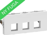 LAURITZ KNUDSEN Datauttag FUGA – 2 modul för 3 st Keystone-kontakt (L) levereras utan kontakt färg: vit