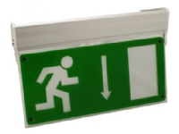 ONE WAY LED för permanent drift med självtest och NiMH-batteri, läsavstånd 30 m, piktogram nedåt/vänster/högerpil ingår.
