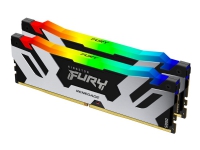Kingston FURY Renegade RGB - DDR5 - sett - 96 GB: 2 x 48 GB - DIMM 288-pin - 3200 MHz / PC5-51200 - CL32 - 1.4 V - ikke-bufret - on-die ECC - svart og sølv