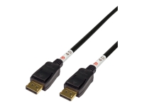 DELTACO - DisplayPort-kabel - DisplayPort (hann) til DisplayPort (hann) - DisplayPort 2.1 - 1 m - 8 K 30 Hz (7680 x 4320) støtte - svart PC tilbehør - Kabler og adaptere - Videokabler og adaptere