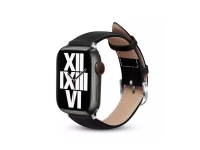 Bilde av Crong Noble Band - Apple Watch Ekte Skinnbånd 42/44/45/49 Mm (svart Noir)