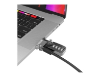 Compulocks Ledge Lock Adapter for MacBook Pro 16 (2019) with Combination Cable Lock - Sikkerhetssporlåsadapter - sølv - med kombinasjonskabellås - for Apple MacBook Pro 16 (Late 2019)