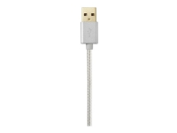 Nedis - Lightning-kabel - USB-hann til Lightning-hann - 1 m - aluminium - rund PC tilbehør - Kabler og adaptere - Datakabler