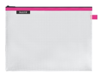 LEITZ glidelåsveske WOW Traveler, størrelse L, rosa vannavstøtende, for daglig oppbevaring av - 1 stk (4026-00-23) Lommer og deksler