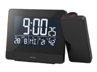 Hama Plus Charge - Alarmklokke - elektronisk - skrivebord - svart Elektrisitet og belysning - Liten strøm - Klokker og vekkerklokker