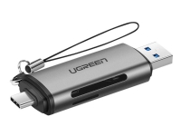 Ugreen - Kortleser - 2-i-1 (MMC, SD, RS-MMC, microSD, SDHC, microSDHC, SDXC, microSDXC) - USB 3.0/USB-C Foto og video - Foto- og videotilbehør - Kortlesere