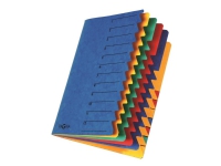 Pagna Office Easy - Klassifikasjonsmappe - 12 rom - 12 deler - bokryggbredde: 5 mm - for A4 - med fliker - blå Arkivering - Elastikmapper & Chartekker - Sortering av mapper