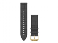 Garmin Quick Release Band - Klokkestropp for smart armbåndsur - 125 - 196 mm - svartpreget, gullmaskinvare - for Approach S40  Forerunner 245, 55, 645, 645M  vívoactive 3  vívomove HR, Sport
