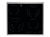 EHF6342XOK - Keramisk komfyrtopp - 4 plater - Nisje - bredde: 56 cm - dybde: 49 cm - med pynt av rustfritt stål - svart