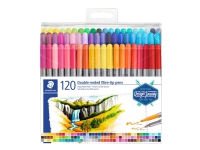 STAEDTLER Design Journey - Dobbelsidig fibertupp-pen - assorterte farger - 0.5-0.8 mm / 3 mm - fin / fin og bred (en pakke 120) Skriveredskaper - Diverse skriveredskaper