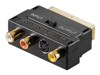 goobay - Adapter för video / ljud - SCART hane till 4-stifts mini-DIN, RCA x 3 hona - svart