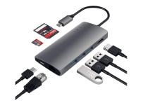 Satechi Aluminum Multi-Port Adapter V2 - Dokkingstasjon - USB-C - 1GbE PC & Nettbrett - Bærbar tilbehør - Portreplikator og dokking