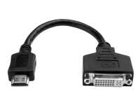 Eaton Tripp Lite Series HDMI to DVI Adapter Video Converter (HDMI-M to DVI-D F), 8-in. (20.32 cm) - Videokort - HDMI hane till DVI-D hona - 20.3 cm - svart