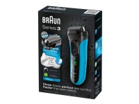 Braun Series 3 3040s - Barbermaskin - trådløs - blå Hårpleie - Skjegg/hårtrimmer - Barbermaskiner