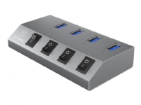 ICY BOX IB-HUB1405 - Hub - 4 x SuperSpeed USB 3.0 - stasjonær