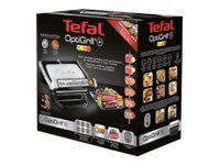 Tefal OptiGrill+ GC712D34 - Grill - elektrisk - 600 kvadratcentimeter - sølv
