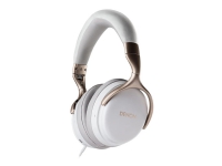 Denon AH-GC25W - Hodetelefoner med mikrofon - full størrelse - Bluetooth - trådløs, kablet - 3,5 mm jakk - hvit