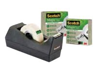 Bilde av Scotch C38 + Scotch Magic 900 Greener Choice - Dispenser Med Kontortape (3 Ruller) - Skrivebord - 19 Mm X 33 M - Svart Dispenser