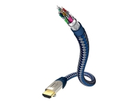 in-akustik Premium High Speed HDMI Cable With Ethernet - HDMI-kabel med Ethernet - HDMI hann til HDMI hann - 2 m - trippel beskyttelse - blå, sølv - 4K-støtte PC tilbehør - Kabler og adaptere - Videokabler og adaptere